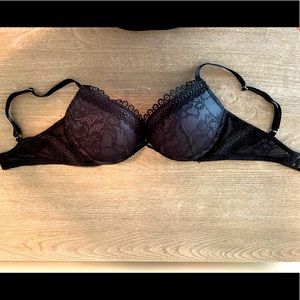 Black lace bombshell bra